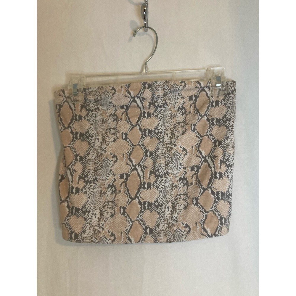 American Eagle Womens‎ Snake Print Tube Top M Beige Black Tan Crop Festival